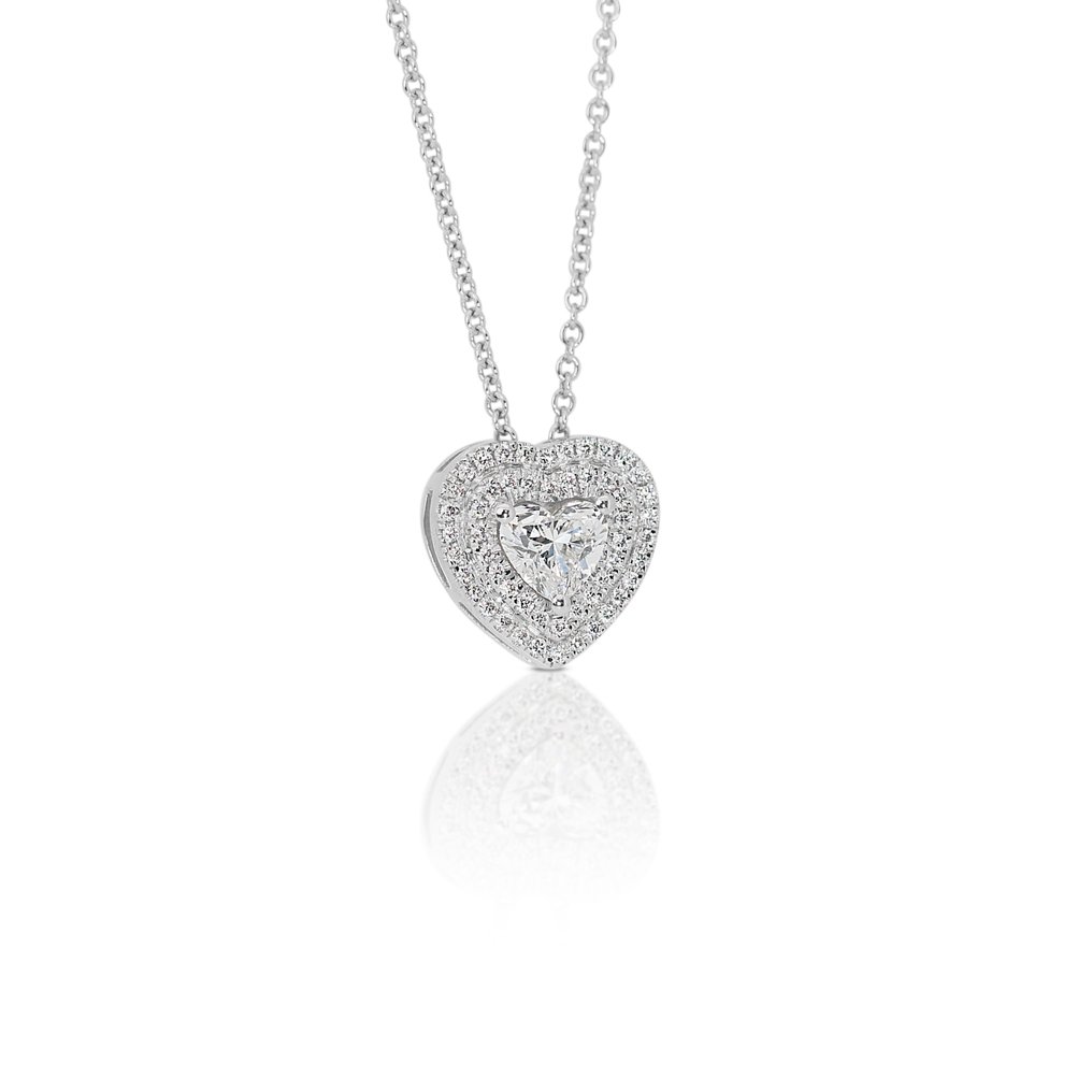 Κολιέ με μενταγιόν - 18 καράτια Λευκός χρυσός -  1.01ct. tw. Διαμάντι (Φυσικό) - Διαμάντι #3.2