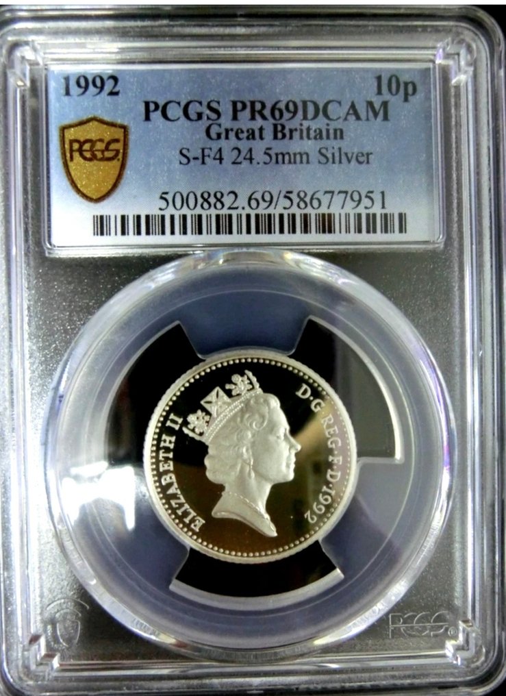 英國. 伊莎貝拉二世. 10 Pence 1992. PR69DCAM #1.0