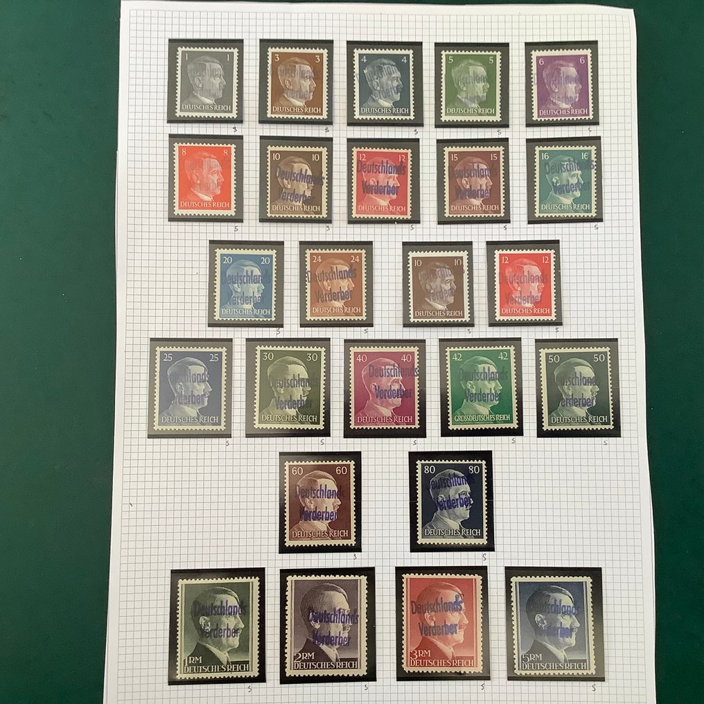 Germania - aree postali locali 1945 - MeiBen: emissione completa con i valori di marca e i sigilli di pressione delle pietre - - Michel 2/26 #1.0