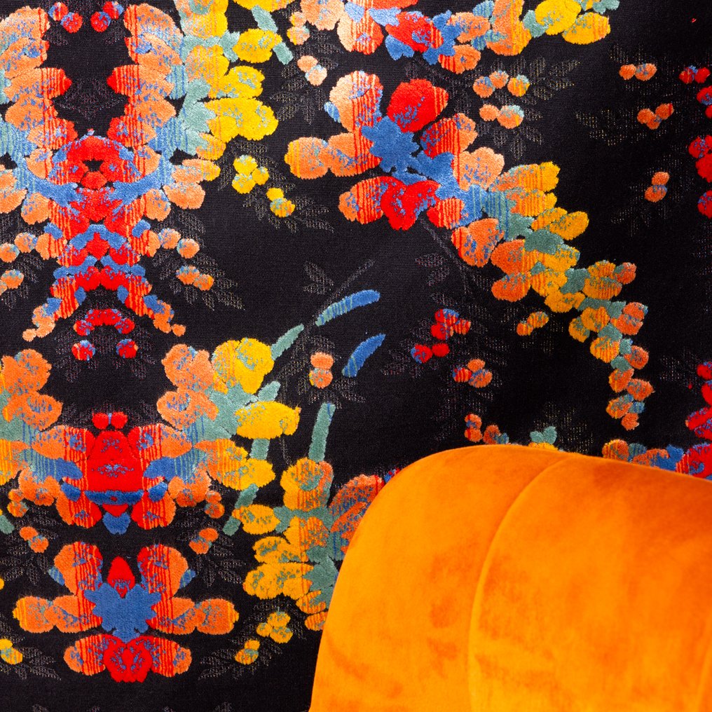 Γερμανικό χειροποίητο βελούδο – Ανθώδες αλλιώτικο - Ύφασμα ταπετσαρίας  - 275 cm - 140 cm #1.0