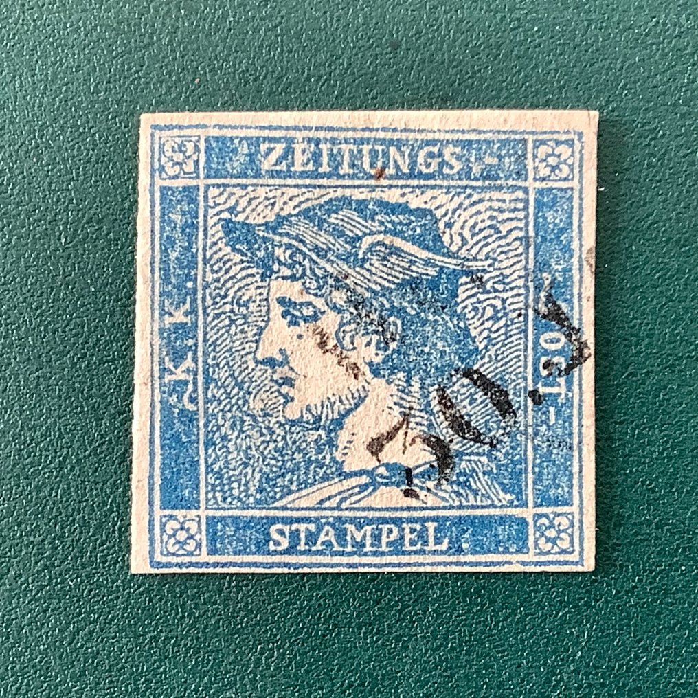 Autriche 1851 - Blauwe Mercur type IIa - Michel 6 IIa #3.2