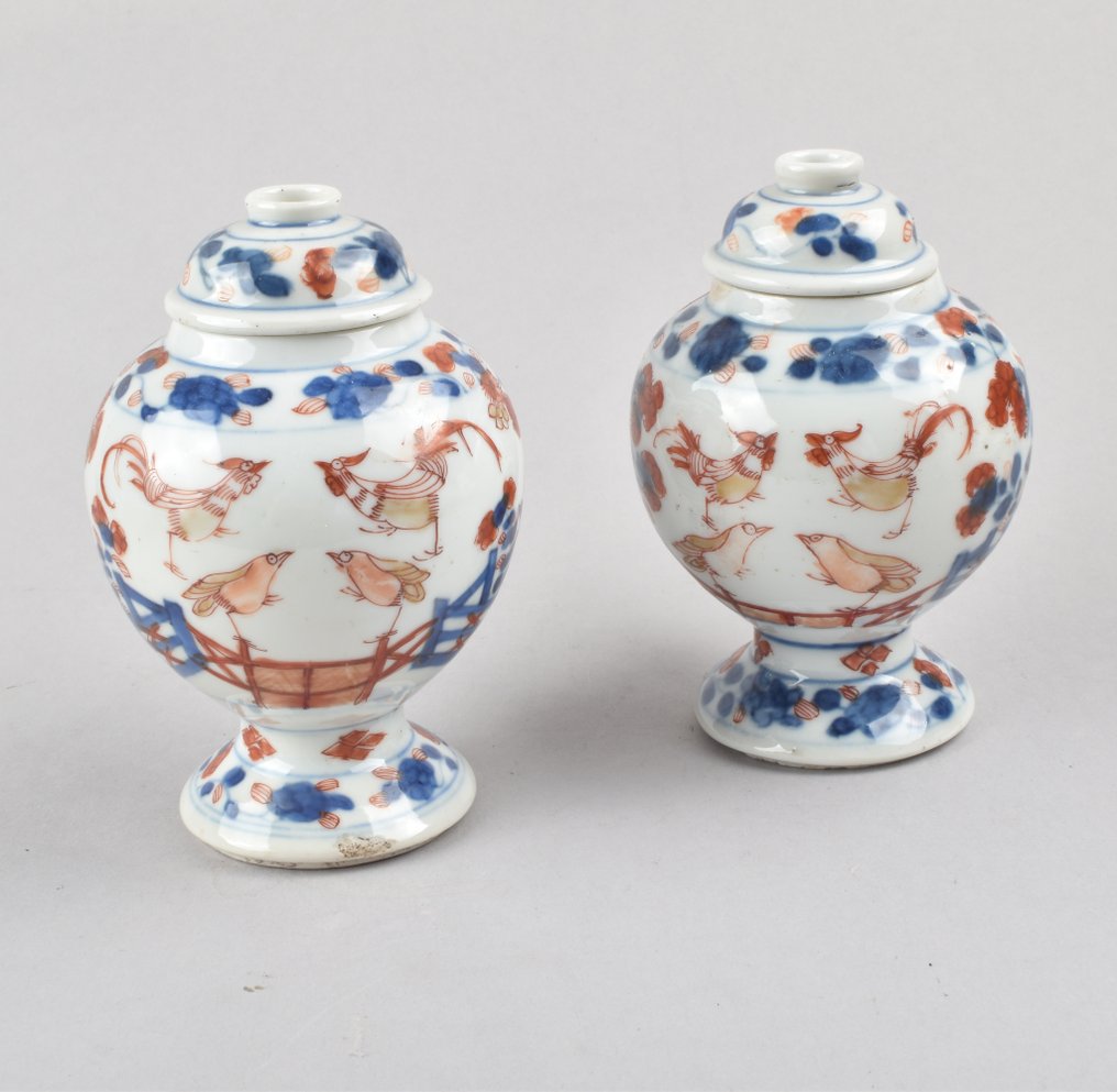 鍋 - 一对中国伊玛瑞芥末罐 - 瓷器 #2.1