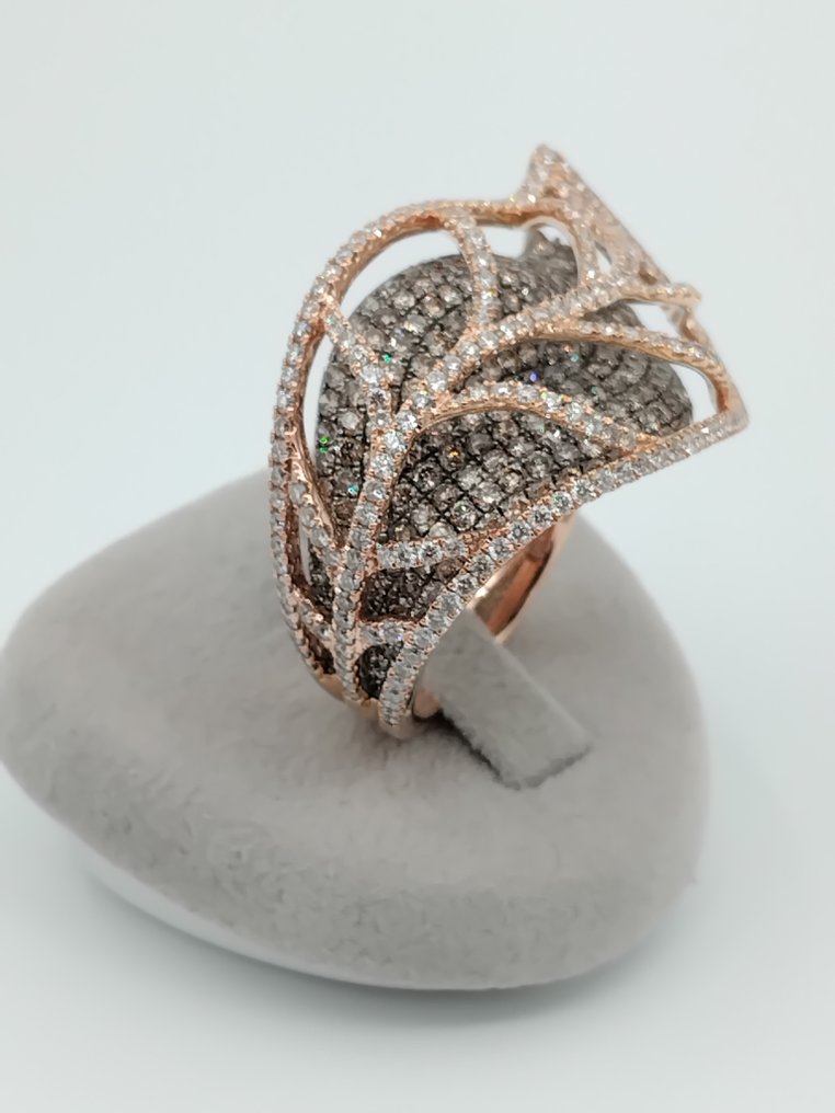 Other brand - Βραδινό δαχτυλίδι - 18 καράτια Ροζ χρυσό, Λευκός χρυσός Διαμάντι (Φυσικό) - Διαμάντι - Δαχτυλίδι κοκτέιλ 4.92ct #3.2