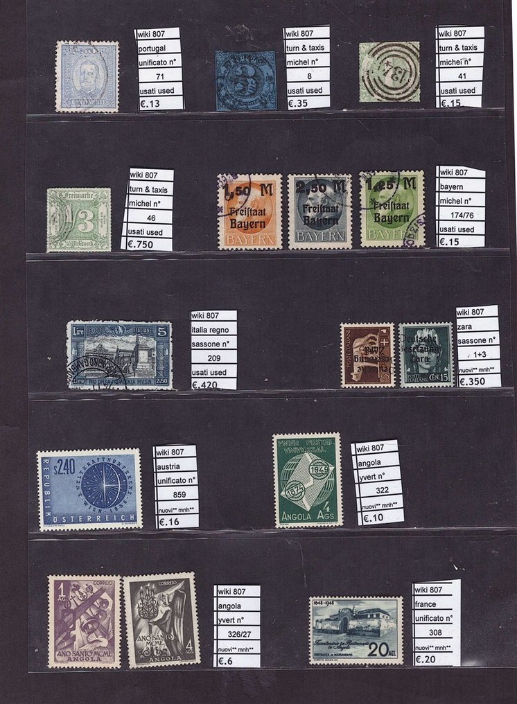 世界 1850/1950 - 非常漂亮的世界各国经典邮票拍卖 cat.3031 - jvert sassone unifcato michel #1.0