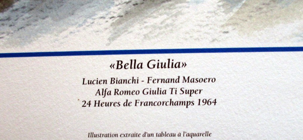 Alfa Romeo Giulia Ti Super - LucienBianchi/Fernand Masoero - 24h Franchorchamps 1964 - Lotus - Artwork/Quality Giclee Print #3.2