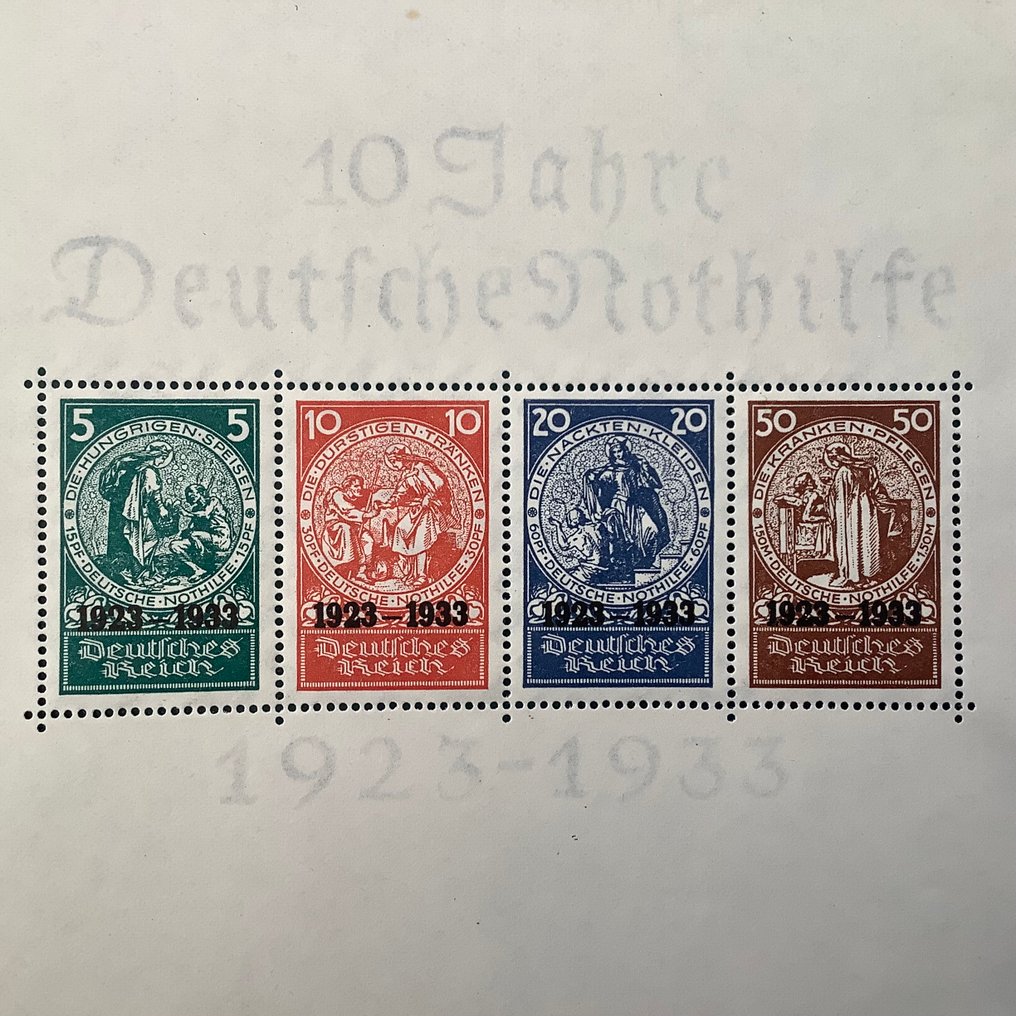 Império Alemão 1933 - Selos do bloco Nothilfe - Michel 508/511 #3.2