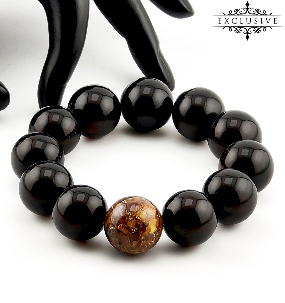 19毫米惊艳的波罗的海琥珀手链——42克——樱桃红透明——化石包裹珠 - 琥珀 #1.0