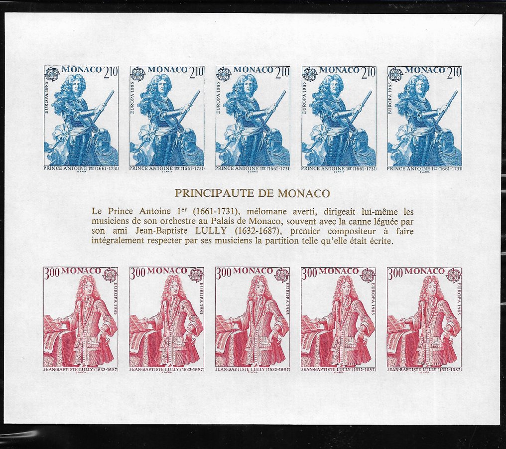 Monaco 1985 - Europe 1985. Rare non-perforated block. - Yvert et Tellier. N°30** #1.0
