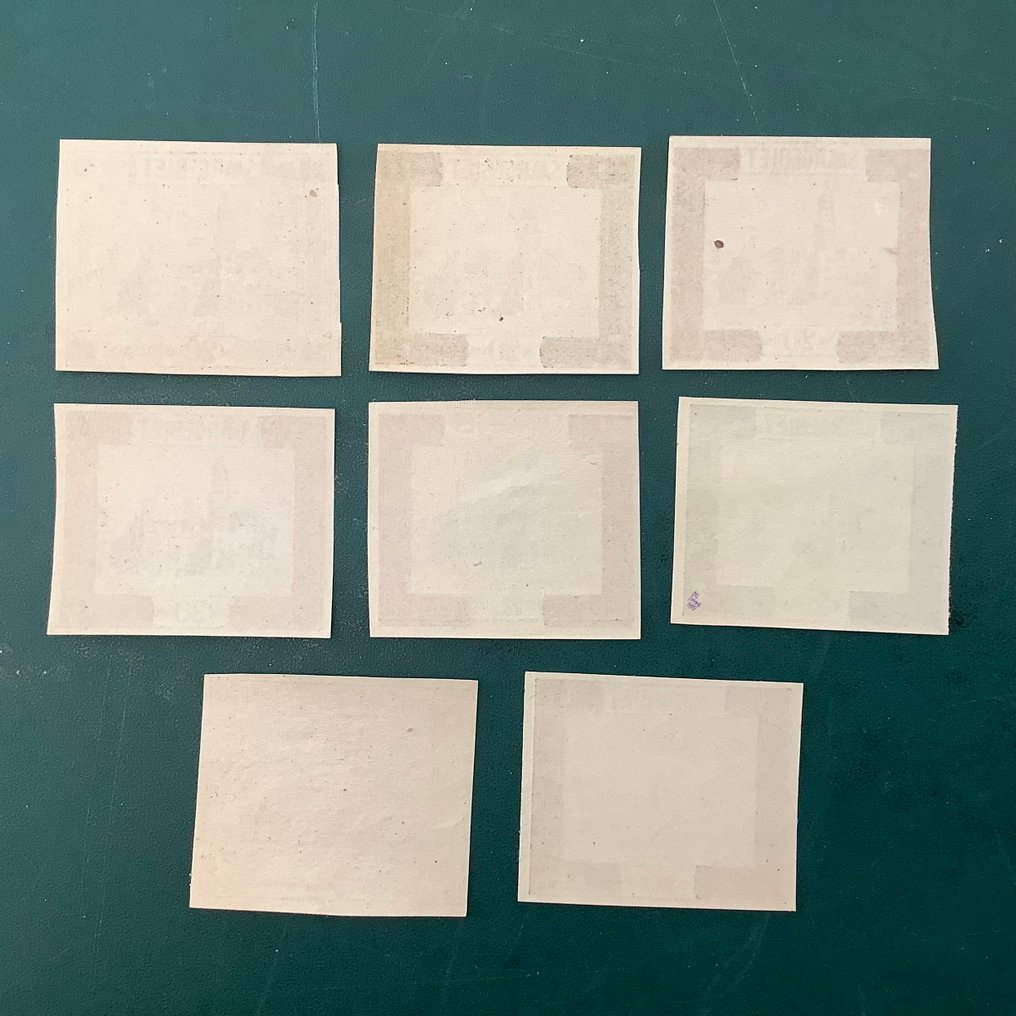 Έδαφος της λεκάνης Σάαρ 1922 - 20 σεντ Sint-Johann: 8 διαφορετικές ανυψωμένες δοκιμές - Michel 88P #2.1