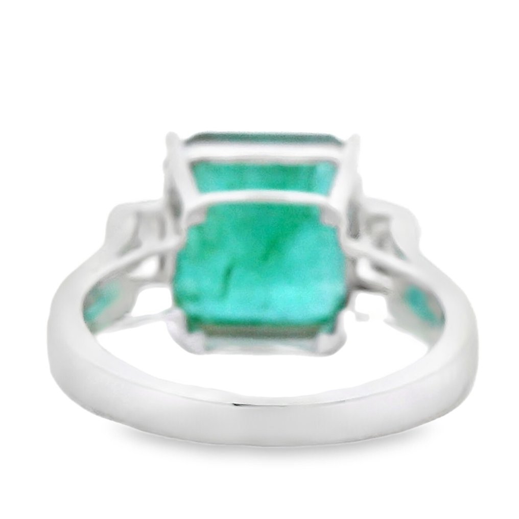 戒指 - 18 克拉 白金 - 7.80ct. tw. 祖母綠 - 鉆石 #3.2