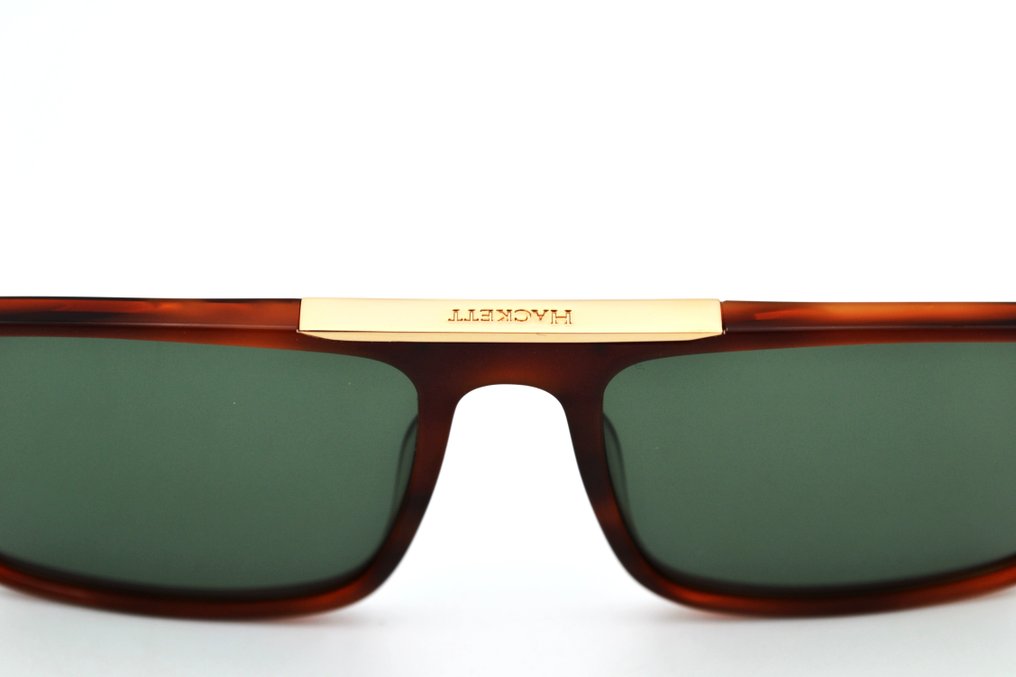 Other brand - Hackett Bespoke - HEB236 152 - Rectangular Acetate Design & Gold Metal Details - Green Lenses - - Γυαλιά ηλίου #3.2