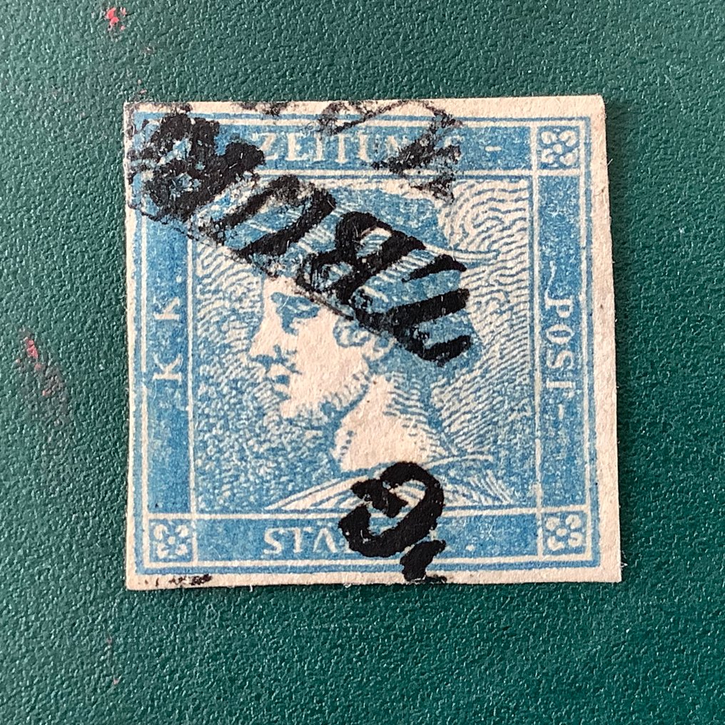 Austria 1851 - Light shade of Blue Mercury. - Michel 6 #1.0