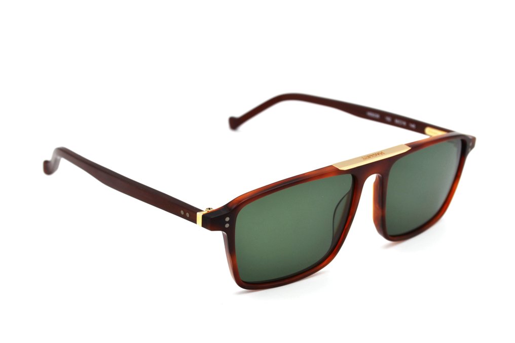 Other brand - Hackett Bespoke - HEB236 152 - Rectangular Acetate Design & Gold Metal Details - Green Lenses - - Γυαλιά ηλίου #4.3