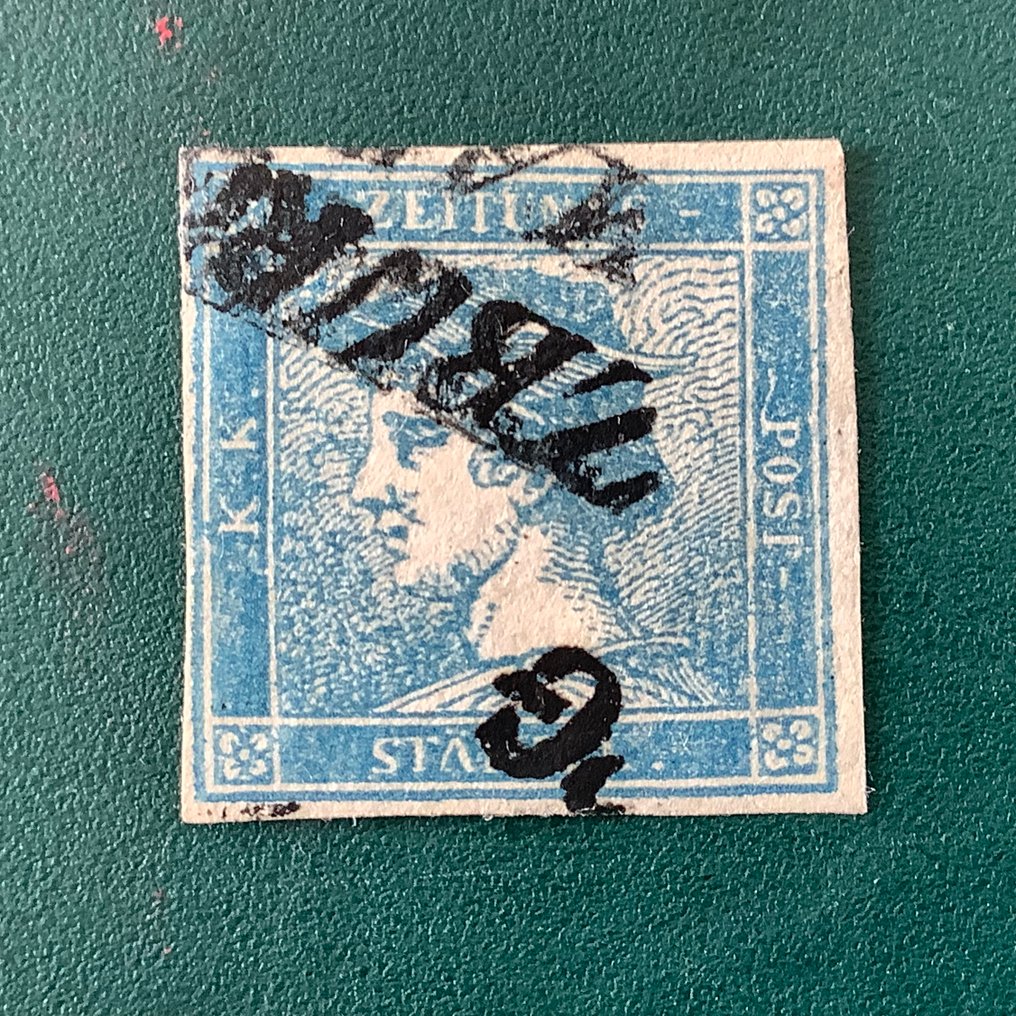 Austria 1851 - Light shade of Blue Mercury. - Michel 6 #1.0