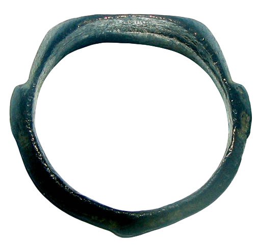 Μεσαιωνική, εποχή σταυροφόρων Χαλκός - Δαχτυλίδι με περίμετρο διακοσμημένη με παράξενες και όμορφες χαράξεις - 19 mm - αιώνες Δαχτυλίδι  (χωρίς τιμή ασφαλείας) #3.2
