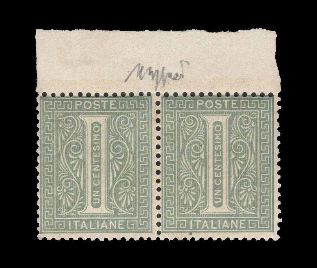 Olasz Királyság 1863 - Londoni kiadás, 1 centes, pár lap szélén - új, nem használt (MNH) #1.0