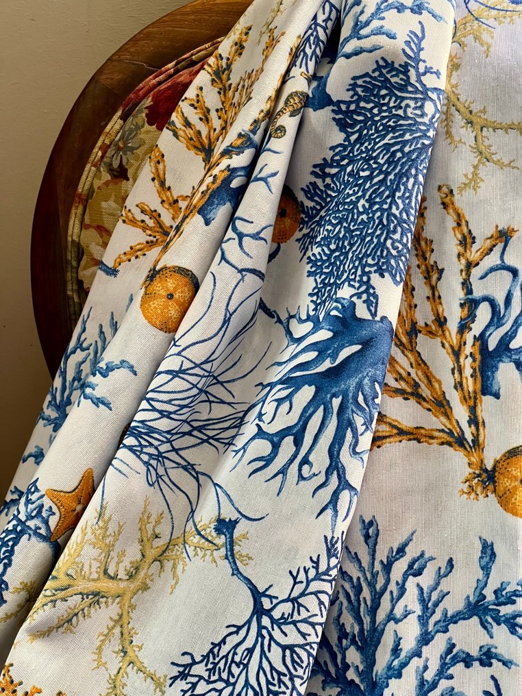 Double width, fabric with a marine coral pattern. - Textile  - 300 cm - 280 cm #3.2