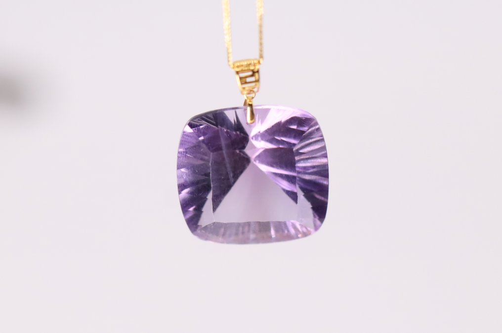 Sans Prix de Réserve - Pendentif - 18 carats Or jaune, Améthyste -  19.50ct. tw. Améthyste #1.0