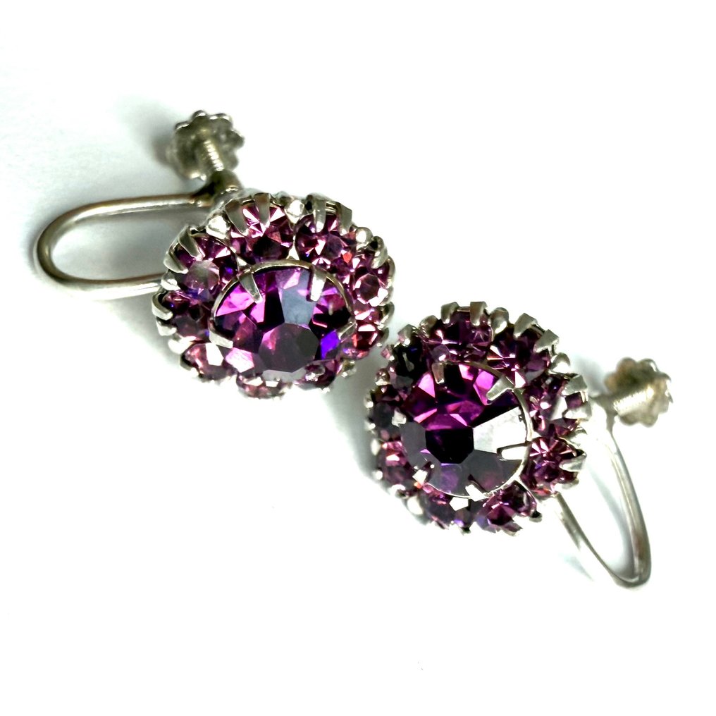 Senza prezzo di riserva - Orecchini Argento - 925 Amethyst PAT 488401 #1.0