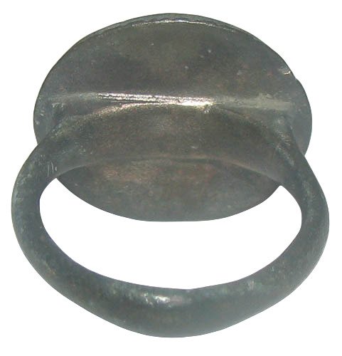 中世纪 青铜，-古老的戒指，带有刻有雅各梯子圣经图案的边缘-18毫米-世纪 戒指  (没有保留价) #1.0