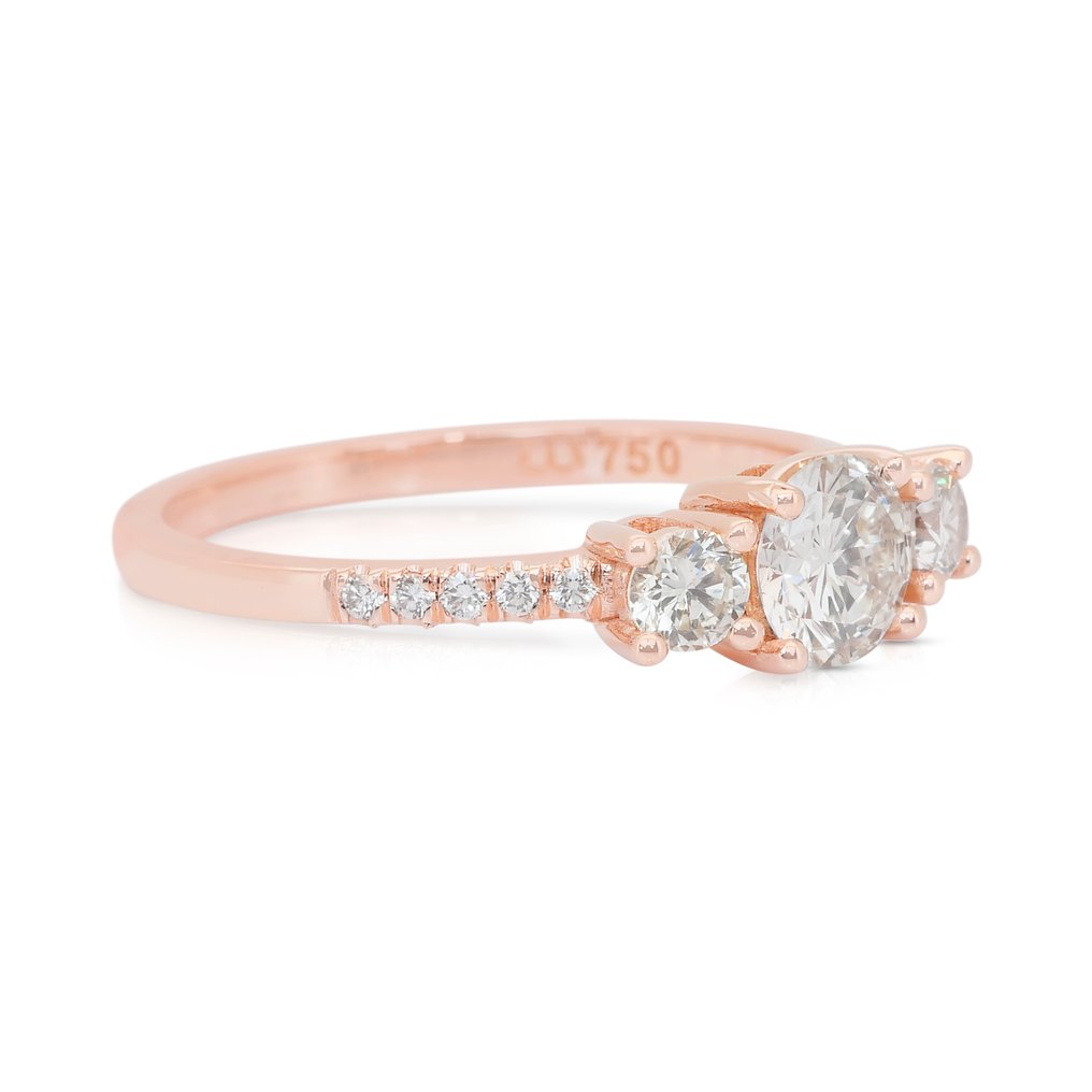 Gyűrű - 18 kt. Rózsa arany - 1.01ct. tw. Gyémánt (Természetes) - Gyémánt #1.0