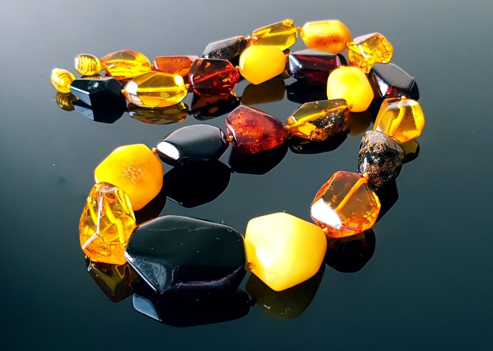 Amber 复古极其罕见的天然波罗的海琥珀项链- 39 g #1.0