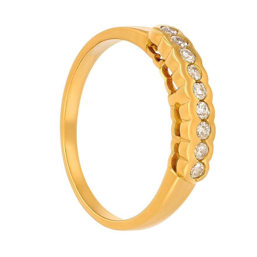 Δαχτυλίδι - 18 καράτια Κίτρινο χρυσό -  0.18ct. tw. Διαμάντι (Φυσικό)  #1.0