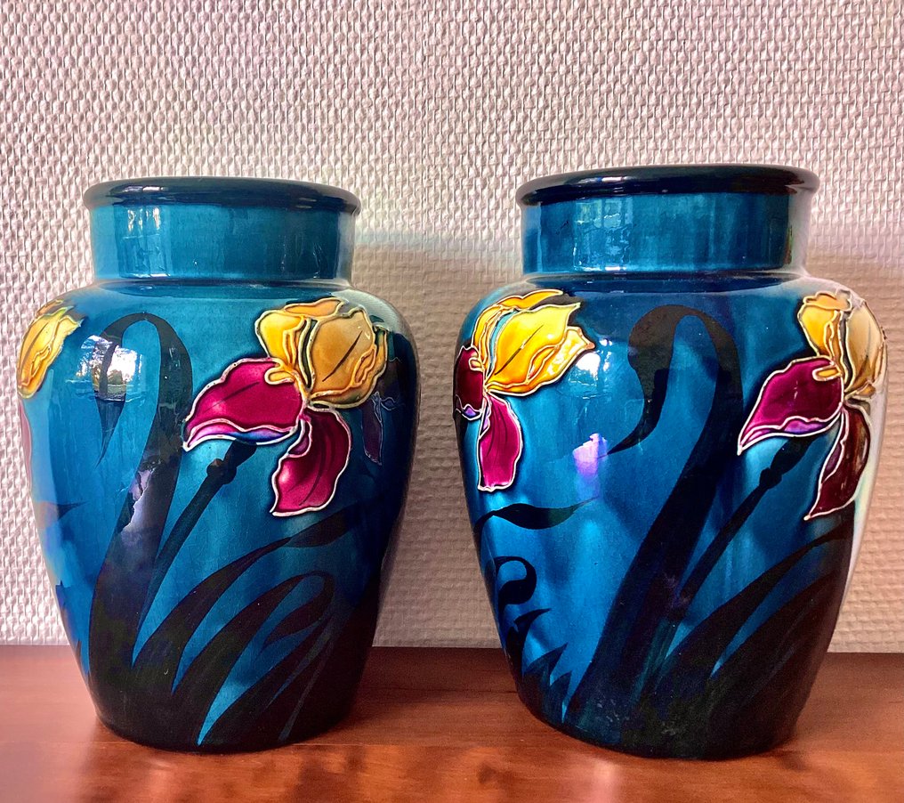 花瓶 (2)  - 陶瓷 - 一对艺术装饰风格的花瓶 #2.1