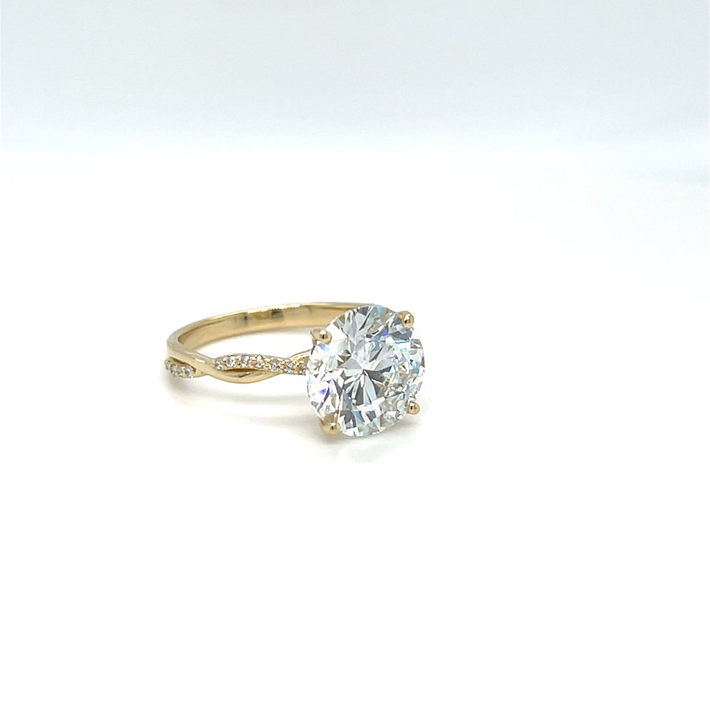 Ei pohjahintaa - Sormus - 14 kt. Keltakulta - 2.10ct. tw. Timantti (Laboratoriossa kasvatettu) - Timantti #1.0