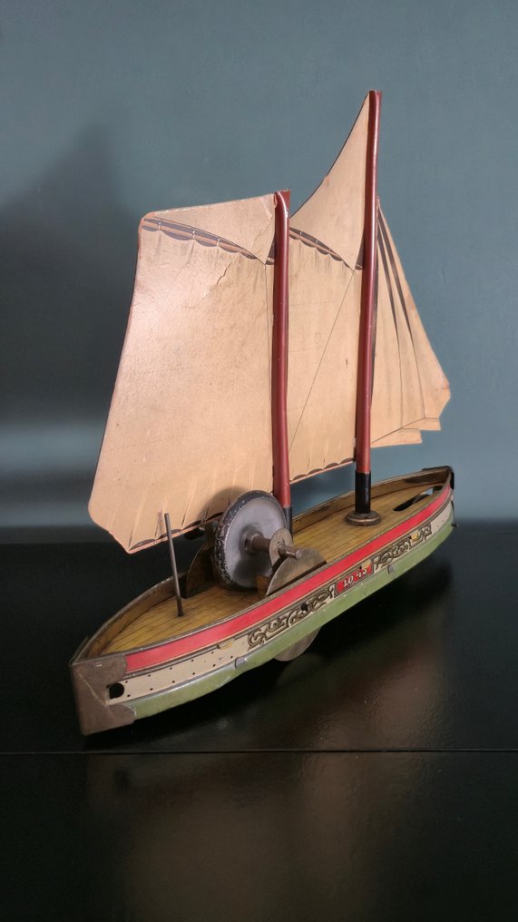 Hess - Τσίγκινο παιχνίδι - Extra Rare Sailing Ship, Flywheel Drive - 1920-1930 - Γερμανία #3.2