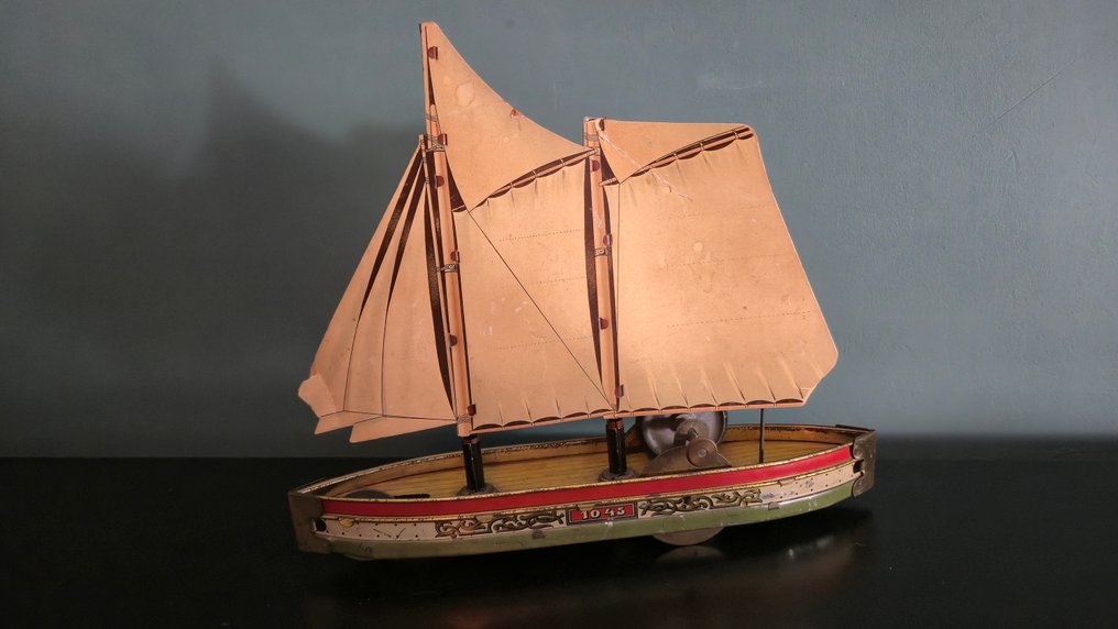 Hess - Τσίγκινο παιχνίδι - Extra Rare Sailing Ship, Flywheel Drive - 1920-1930 - Γερμανία #1.0