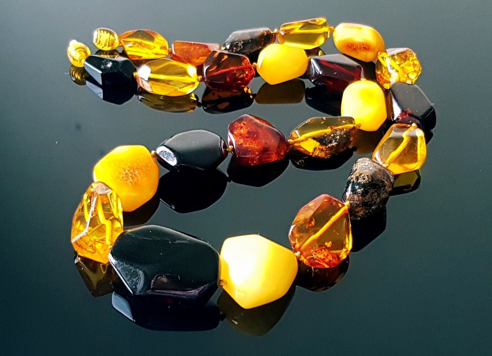 Amber 复古极其罕见的天然波罗的海琥珀项链- 39 g #2.1