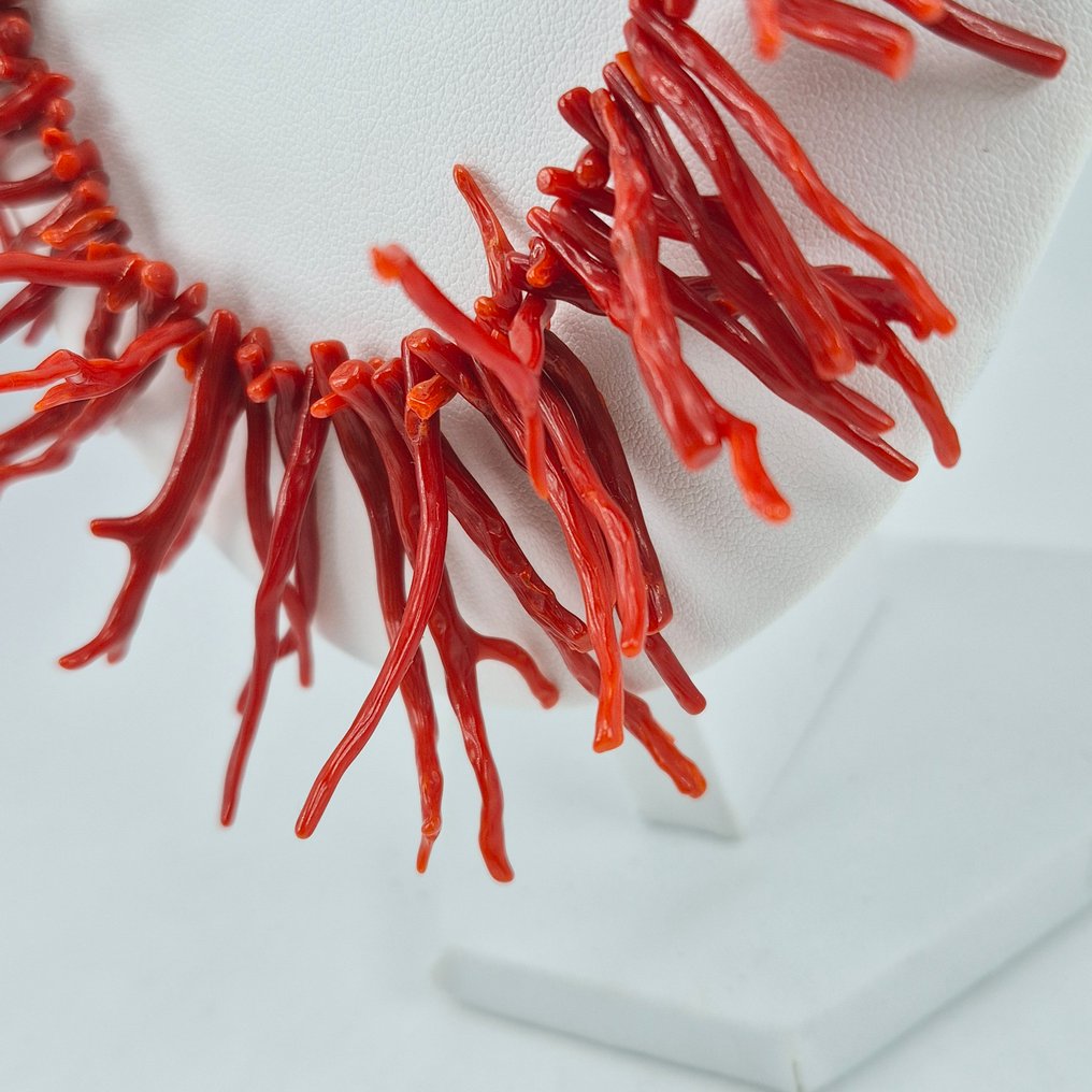 Κοράλλι αίματος - Ασημί, Gold-plated - Κολιέ - CORALLO MEDITERRANEO #4.3