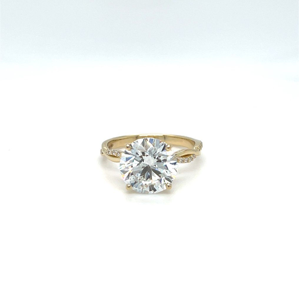 Ei pohjahintaa - Sormus - 14 kt. Keltakulta - 2.10ct. tw. Timantti (Laboratoriossa kasvatettu) - Timantti #1.0