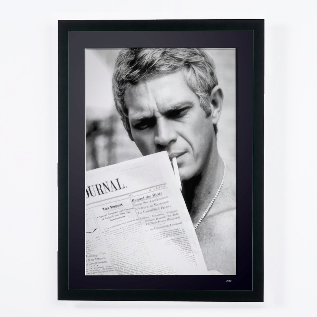 Steve McQueen, Pebble Beach - Fine Art Photography - Luxury Wooden Frame 70X50 cm - Limited Edition 01 of 30 - Serial 20154 - Original Certificate (COA), Hologram - 100% New. Shipping Reduction from 3 items #3.2