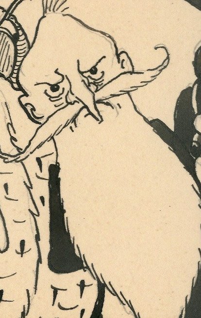 Dulieu, Jean - 1 Original drawing - Paulus de Boskabouter - Gregorius, Oehoeboeroe, Professor Punt, Salomo e.a. - begin jaren 1950 #3.2