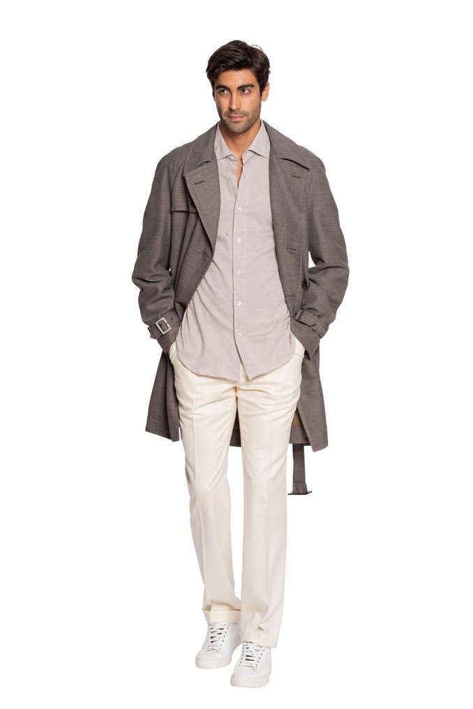 RRP 1700€ BOGLIOLI Double Breasted Hot Gray Trench Coat Wool Blend - 50 IT - 外套 - 带标签的新品 #2.1