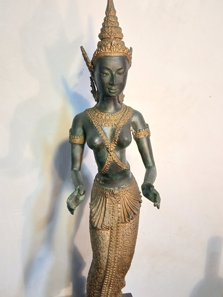 77 εκ. θεά χορεύτρια φύλακας του ναού - Πατιναρισμένος μπρούτζος - Ταϊλάνδη #2.1