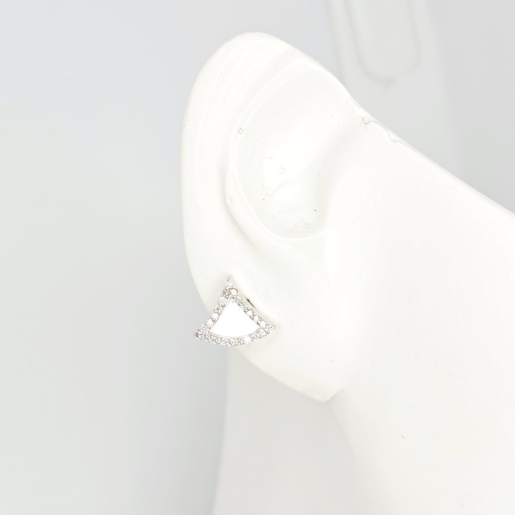 Nincs minimálár - Drop fülbevaló - 14 kt. Fehér arany - 0.30ct. tw. Gyémánt (Természetes) #1.0