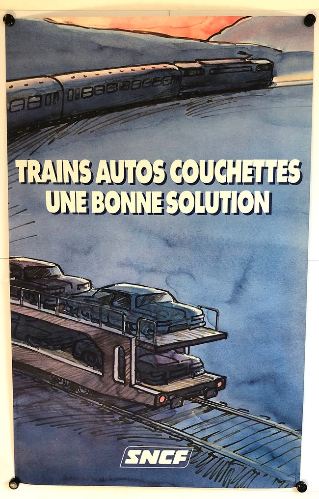 aucun - Trains autos couchettes – une bonne solution - affiche originale - 1977 #1.0