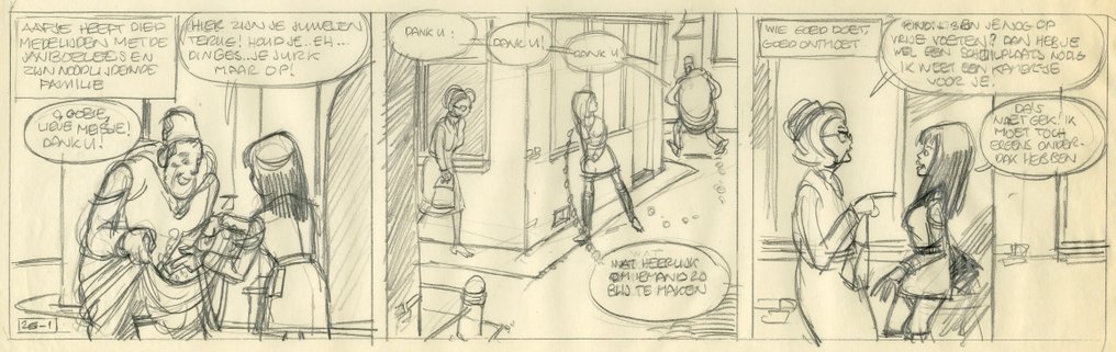 Marten Toonder Studio's (Jan van Haasteren) - 1 Original preliminary page - Aafje Anders (begin jaren 1970) #1.0