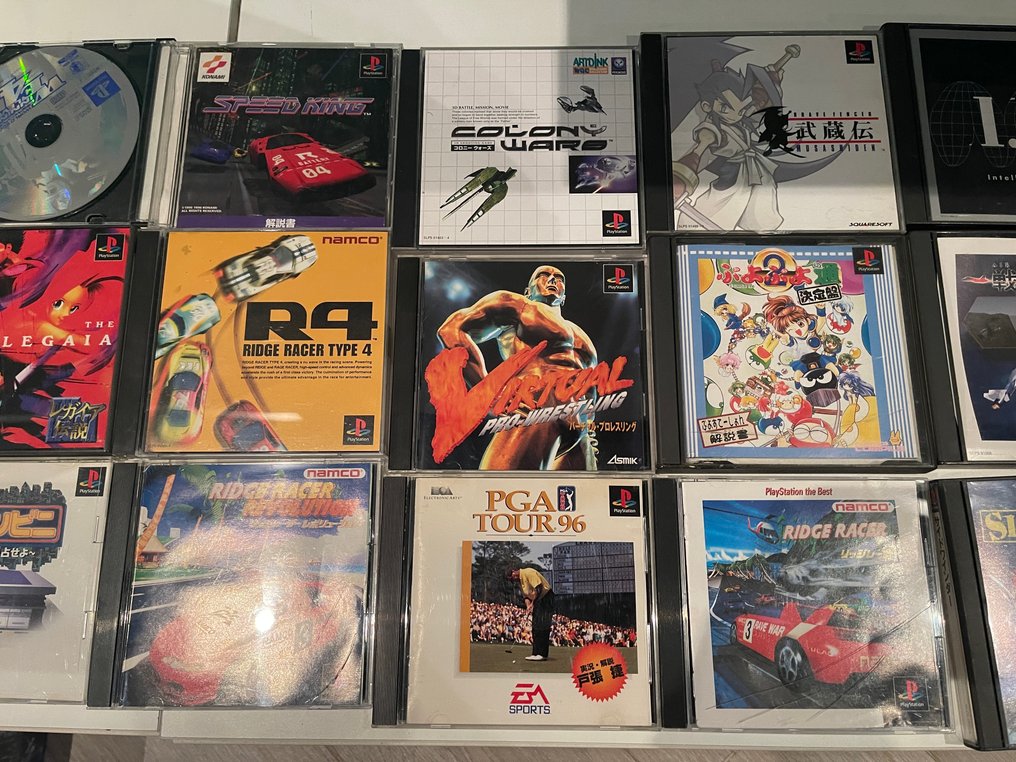 Sony - Playstation 1 (PS1) - multiple titles compilation 15 Japanese games Ridge racer 1,Ridge racer 4,virtual pro - Video game - In original box #1.0
