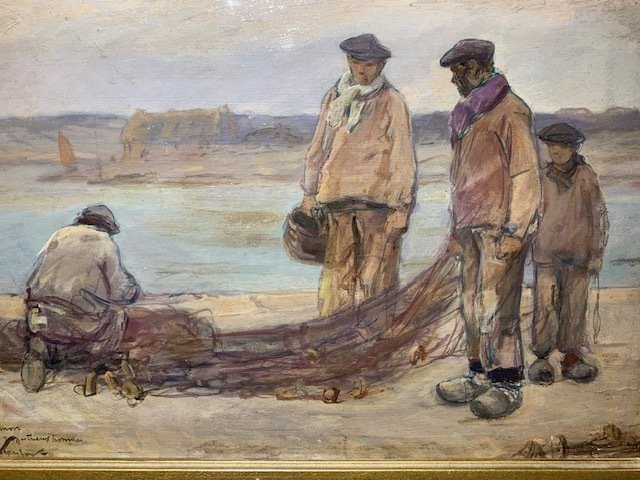 Achille Granchi Taylor (1857-1921) - Pecheurs sur le quai #3.2