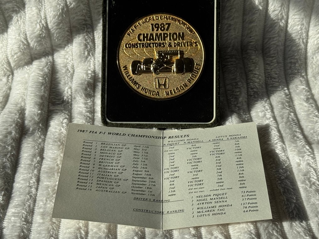 【メダル】1987 F1Champion Medal Nelson Piquet メダル】1987 F1Champion Medal Nelson Piquet - メルカリ