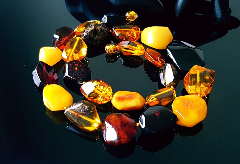 Amber 复古极其罕见的天然波罗的海琥珀项链- 39 g #4.3