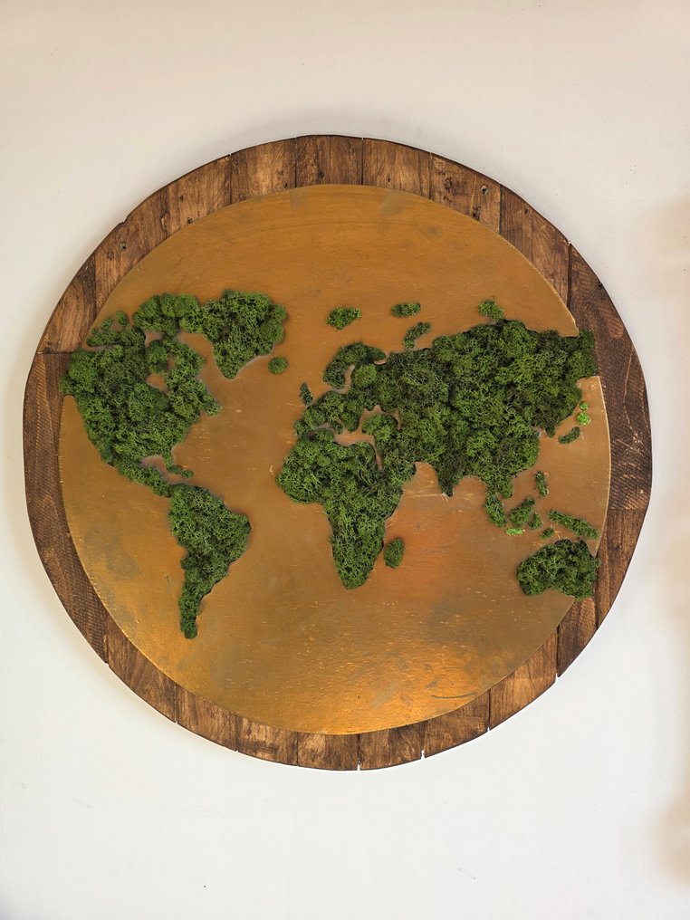 Wall decoration - World map made of moss - Netherlands #1.0
