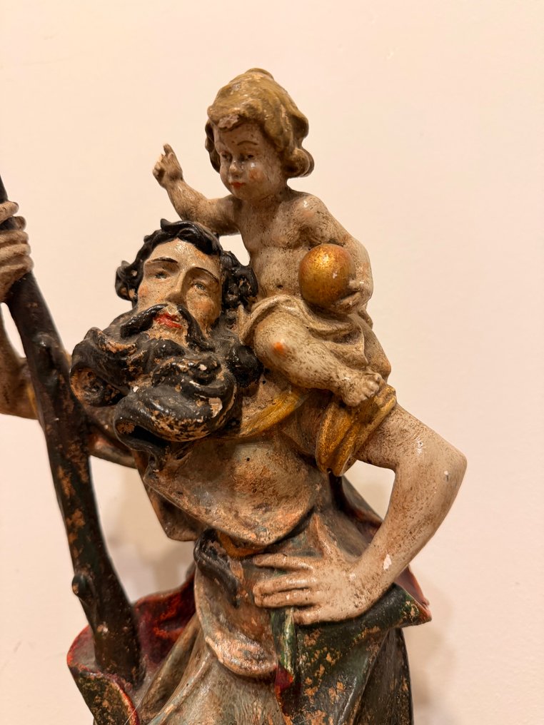 Φιγούρα - Heiliger Christophorus mit Jesuskind - 41 cm - NO RESERVE - Ξύλο #3.2