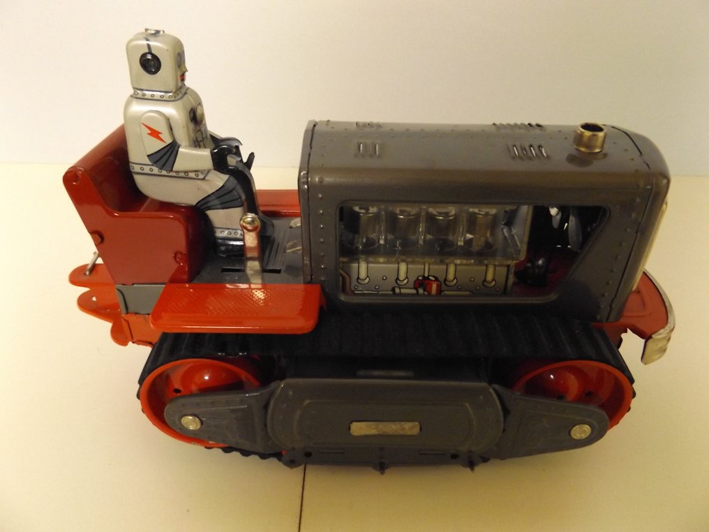 Legetøj Nomura - Legetøjskøretøj Piston Tractor With Robot Figure, Unboxed - 1960-1970 - Japan #4.3