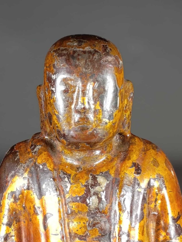 Sculpture de Bouddha XIXe - Bois - Vietnam #4.3