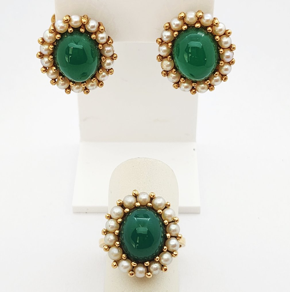 2件套珠宝 - 18K包金 黄金 - 5.00ct. tw. 珍珠 - Crisiprasa #1.0